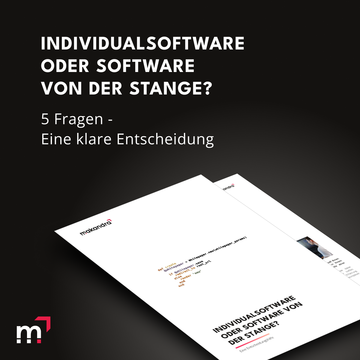 Titelbild des makandra-Whitepapers Individualsoftware vs. Standardsoftware